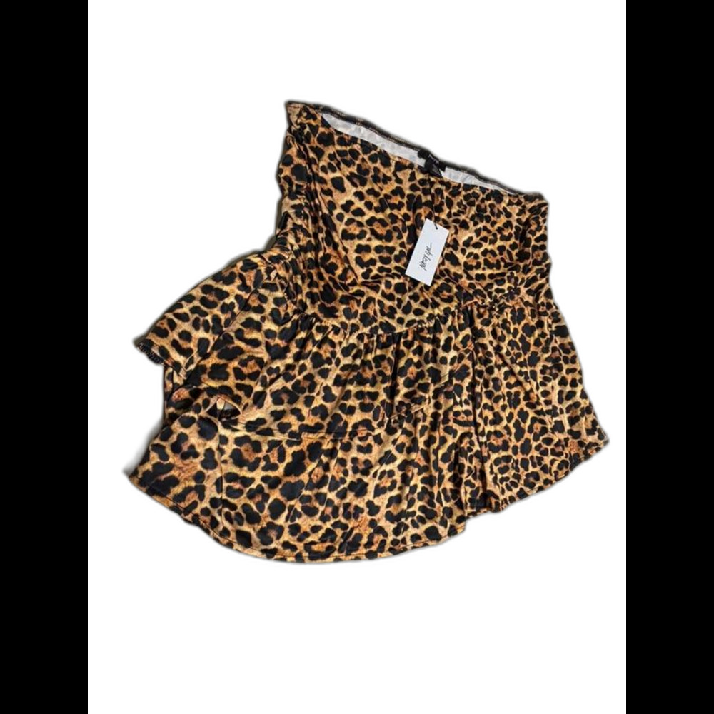 Leopard ruffle mini skirt y2k aesthetic